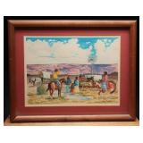 Jackie Black Navajo Watercolor Windmill Painting