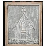 Framed Embossed Tin Church Wall Art