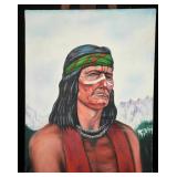 Terry Hall Signed Native American Portrait 1966