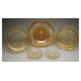 Federal Madrid Depression Plates & Etched Bowl, 5
