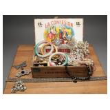 La Confesion Cigar Box Costume Jewelry & Buttons