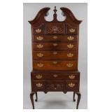 Drexel Queen Anne Style Mahogany Highboy
