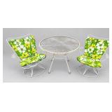 Vintage Homecrest Swivel Chairs & Mesh Patio Table