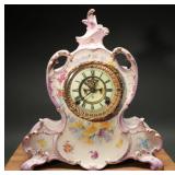 Antique Royal Bonn, Ansonia Porcelain Mantel Clock
