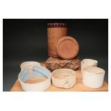 Leather Collar Box w/ Linen Collars, Cuffs
