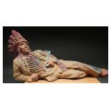 Chalkware Native American Tobacco Display Figure
