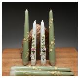 Decorative Taper Green Candles & Ceramic Candles 6
