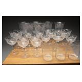 Etched Glass Stemware & Juice Glass Set (19)