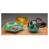 Art Glass Millefiori Paperweights, Bowls, Tray, 5