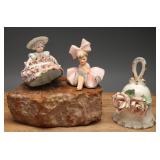 Lefton & Inarco Porcelain Girl Figurines w/ Bell