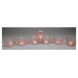 Pink Depression Glass Teacups Princess, Florentine