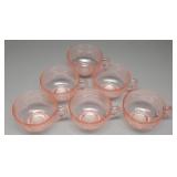 Hazel-Atlas Pink Depression Glass Cloverleaf Cups