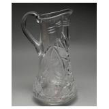 American Brilliant Period Cut Glass Etched Pitcher