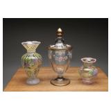 Heisey Enameled Candy Jar Tracy Porter Vases