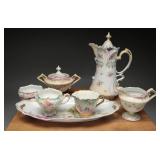 R. S. Prussia Porcelain Chocolate Pot and Service