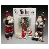 St. Nicholas Book & Christmas Santa Figures, (7)