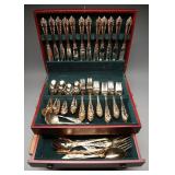Wallace Gold Electroplate Flatware Service w Chest