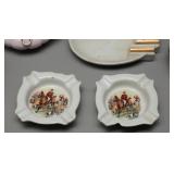 Glass & Porcelain Ashtrays & Salt Dish Set (20)