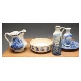 Blue and White Delftware Ceramics, (5)