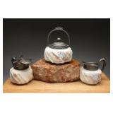 Wave Crest Swirl Glass 3-Piece Serving Group