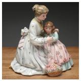 Lefton Mother & Daughter Musical Figurine, 6.5"