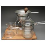 Vintage Pyrex Double Boiler and Wear-Ever Strainer
