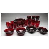 Anchor Hocking Royal Ruby Glasses, Plates, Bowls