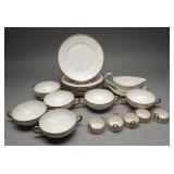 Gold Rimmed Porcelain Salt Cellars Plates Cups 21
