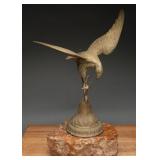 Vintage Cast Brass Eagle Sculpture