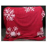 Red Chenille & Snowflake Full/Queen Bedspread