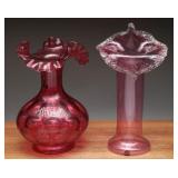 Fenton Coin Dot & Jack-in-the-Pulpit Vases (2)