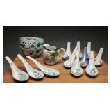 Asian Porcelain Spoons Bowls Hayasi Kutani Creamer
