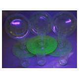 Uranium Depression Glass Horseshoe & Hocking, (14)