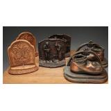Vintage Cast Iron, Bronze, & Syroco Bookends