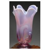 Fenton Lilac Opalescent Hand-Blown Glass Vase
