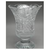 Signed Yasemin Cut Glass Crystal Pinweel Vase
