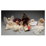 Porcelain Christmas Angels and Ornaments, (8)