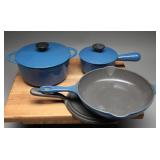 Cousances France Blue Enamel & Cast Iron Cookware