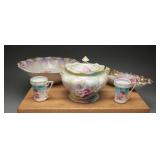 R. S. Prussia Hand-Painted Floral Porcelain, (5)