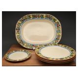 Adams Titian Ware Della Robbia Platter & Plates, 5