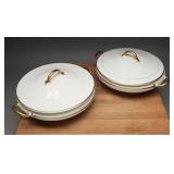 Pope-Gosser Covered China Vegetable Bowls, (2)