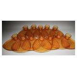 Anchor Hocking Daisy & Button Amber Snack Trays