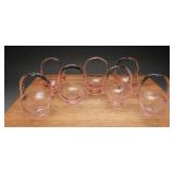 Westmoreland Pink Glass Baskets (7)