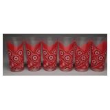 Vintage Red Bandana Printed Drinking Glasses, (6)