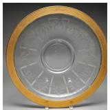 Gold-Encrusted Cut Glass Serving Plate, 13.5 in.