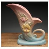Hull Art Pottery Magnolia Matte Cornucopia Vase