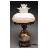Gone With The Wind Glass Hobnail Parlor Lamp 20.5"