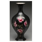 Blythe Pottery Black Rose Hexagonal Vase