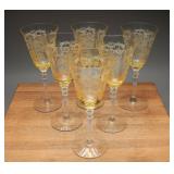 Fostoria Topaz Versailles Water Goblets, (7)