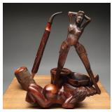 Carved Wooden Tobacciana Nutcracker Austrian Pipe